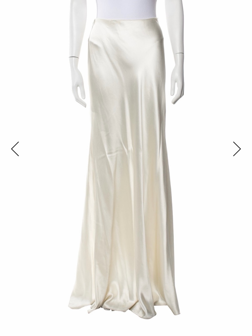 RALPH LAUREN COLLECTION BRIDAL MASSINA STRETCH SATIN SKIRT IN WHITE - Picture 8 of 12
